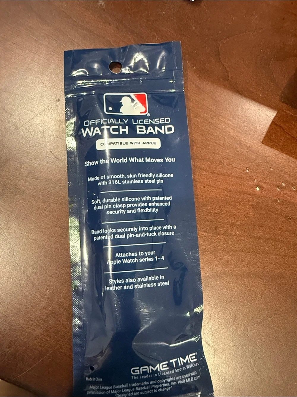 MLB Gray Silicone Smartwatch Band with Team Logo